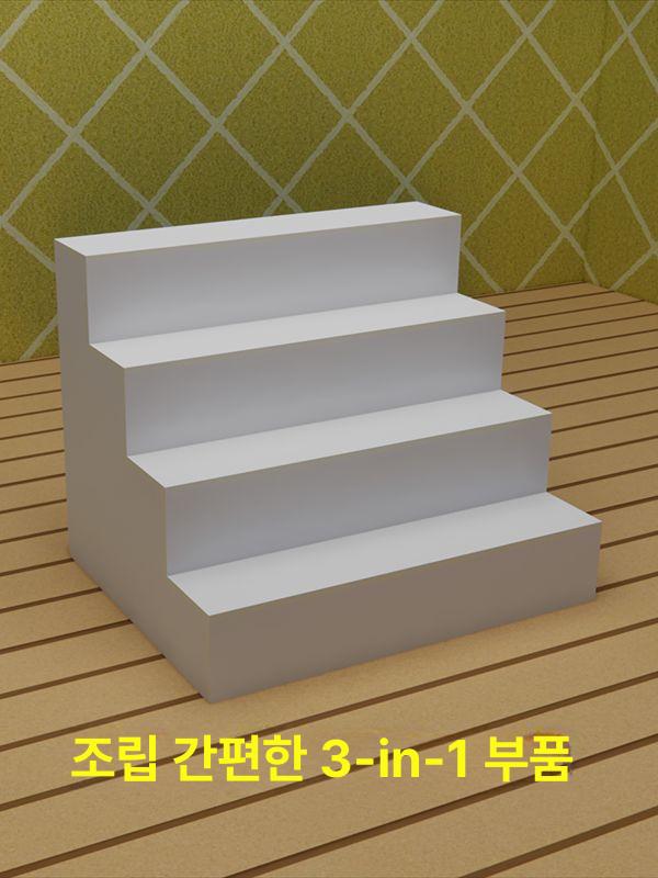 계단식 선반 진열대 사다리 진열장 인테리어 원목 소품 3단 길이 1200mm 600mm - 상세 이미지 3