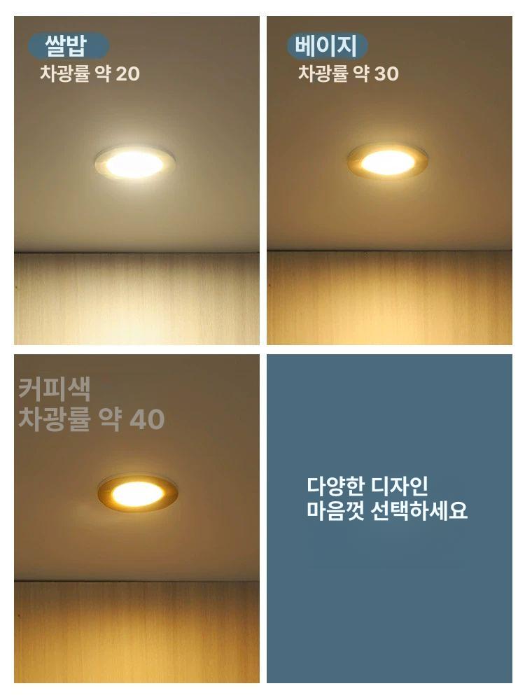 원형 LED등 형광등 가리개 커버 조명 음영 눈부심방지 갓 시트 덮개 베이지화이트 지름 6cm 2장 세트 - 상세 이미지 5