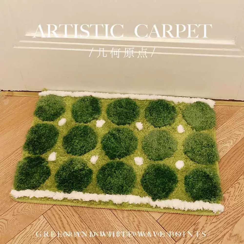 꽃밭러그 단모 북유럽 이끼 카페 A. 튤립, A. 50x80cm TPR 미끄럼 방지 플록킹 - 상세 이미지 2