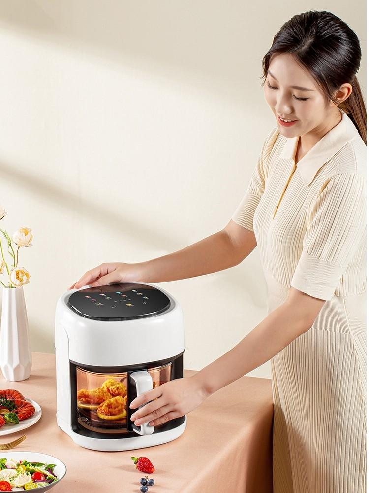 글라스 에어프라이어 4L 튀김망 고구마 다기능 대형 샤오미화이트 영국표준영어플러그 - 상세 이미지 3
