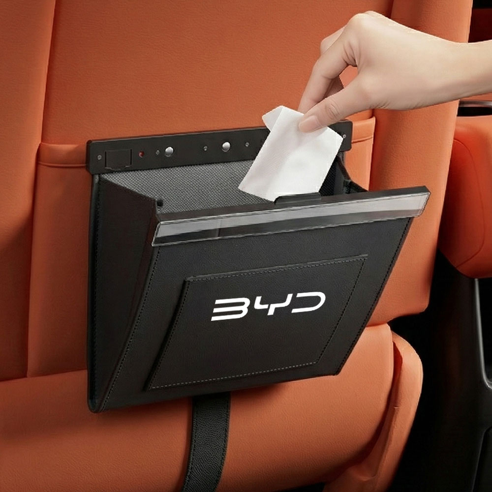 BYD 차량용 휴지통 뒷좌석 쓰레기통 블랙 - 상세 이미지 2