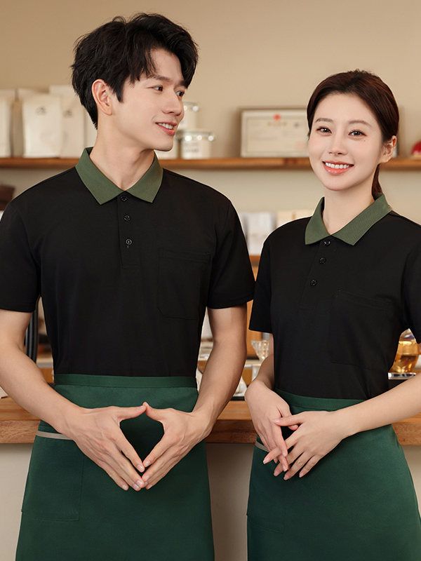 식당 카라티 카페유니폼 여름 서빙복 카라티셔츠 빅사이즈 직원 반팔 - 상세 이미지 3