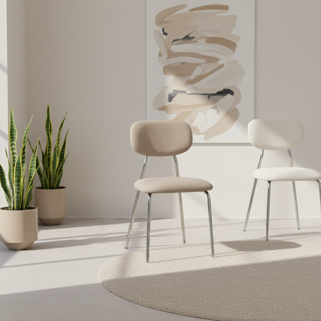 버트너 식탁의자 패브릭 인테리어 미드센츄리 카페체어 부클