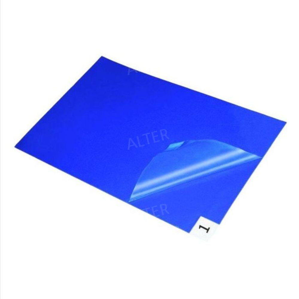 스트키 매트 클린룸 끈끈이 바닥 공장 먼지제거 신발바닥 블루 78x88cm 300장 - 상품 이미지