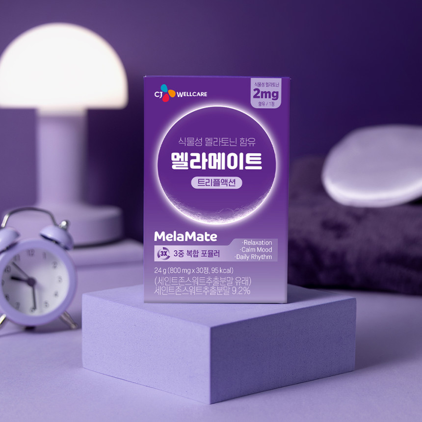 CJ 멜라메이트 트리플액션 식물성 멜라토닌 2mg 30정, 3개