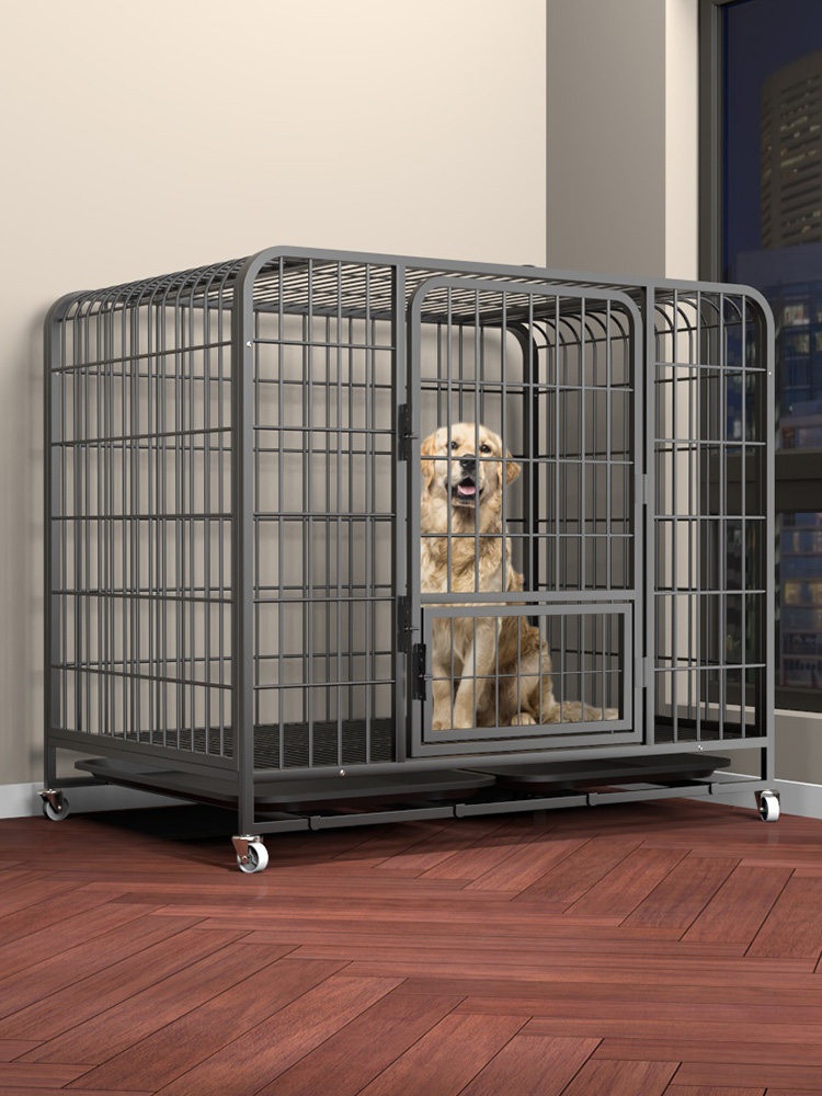 대형 철제 케이지 울타리 철망 애견철장 격리 펜스 동물 사육 보호 가드펜스 78x54x72mm 검정색 - 상품 이미지