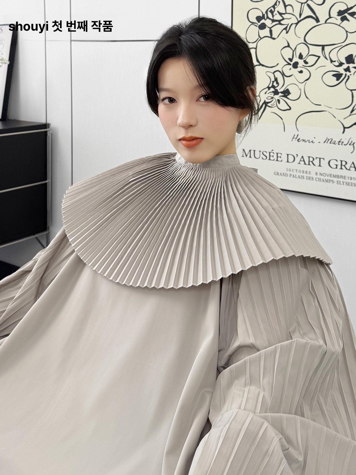 헤어컷 컷트보 고급 팔있는 소매 커트보 블랙 미용소품 화이트 숄 B - 상세 이미지 5