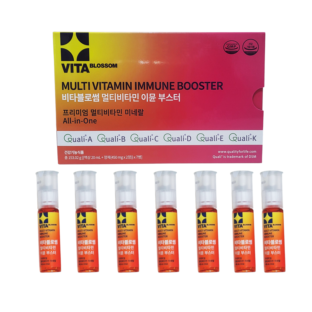 정제+액상 비타블로썸 7병 마시는 멀티비타민 이뮨 부스터 멀티비타민 미네랄 앰 이미지 2
