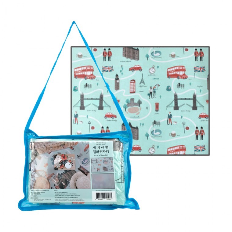도모아 totobiz 피크닉 세계여행 국산 PU코팅 야외매트 미니돗자리 70x90cm 컬러돗자리(1인용) 방수 매트