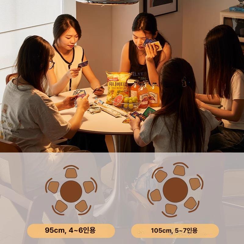 접이식 좌탁 북유럽 책상 가정용 이동식 거실 노트북 퓨어화이트 락 플레이트 70x70x75cm - 상세 이미지 3