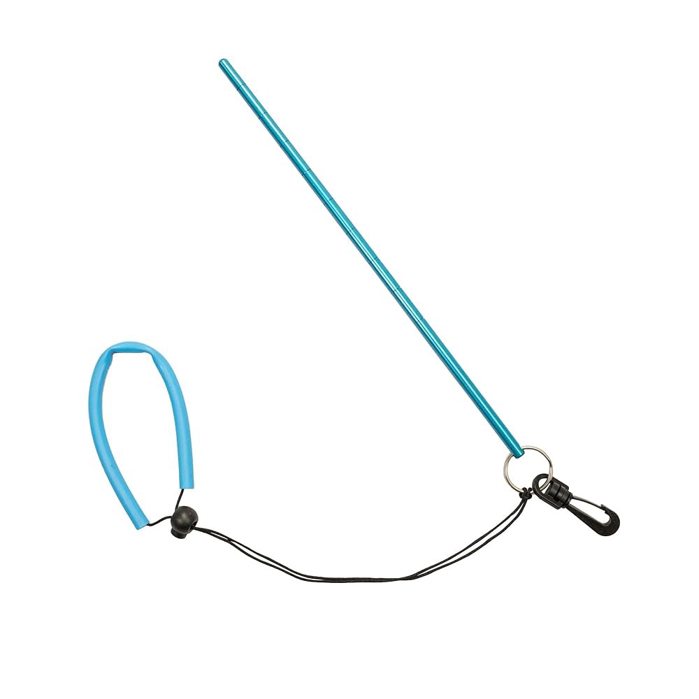 Scuba Choice 스쿠버 다이빙 33cm (13인치) 랜야드 블루 포인터 계측기 티클 및 알루미늄 스틱, 내장, 랍스터 Gold - 상품 이미지