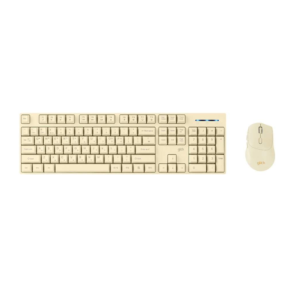 지클릭커 오피스프로 WMK630 스탠다드M 무선 블루투스 키보드 마우스 세트 바닐라옐로우 - 상품 이미지
