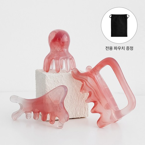 두피 페이스 바디 괄사 3종 파우치세트 - 상품 이미지