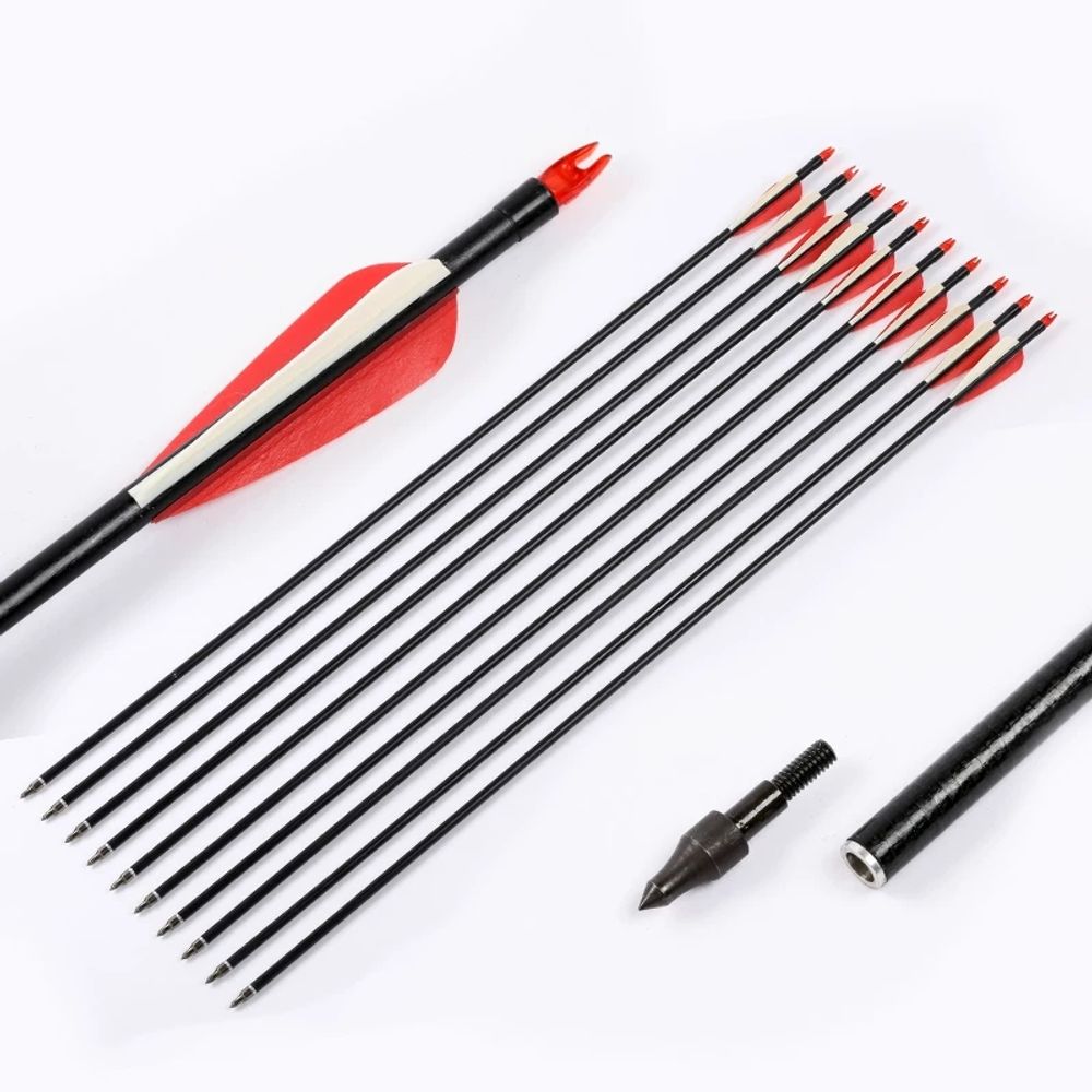 양궁 화살 리커브 풀러 전통 국궁 깃털 사냥용 사냥 고무 A. 7MM 유리섬유 리커브 화살 - 상세 이미지 3