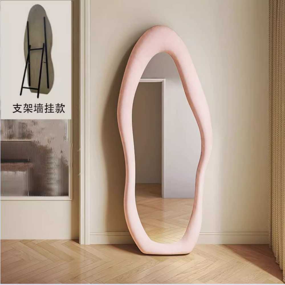 벨벳 전신 거울 컬러 미용실 대형 비정형 드레스룸 화이트 50x150cm 벽걸이형 이미지 7
