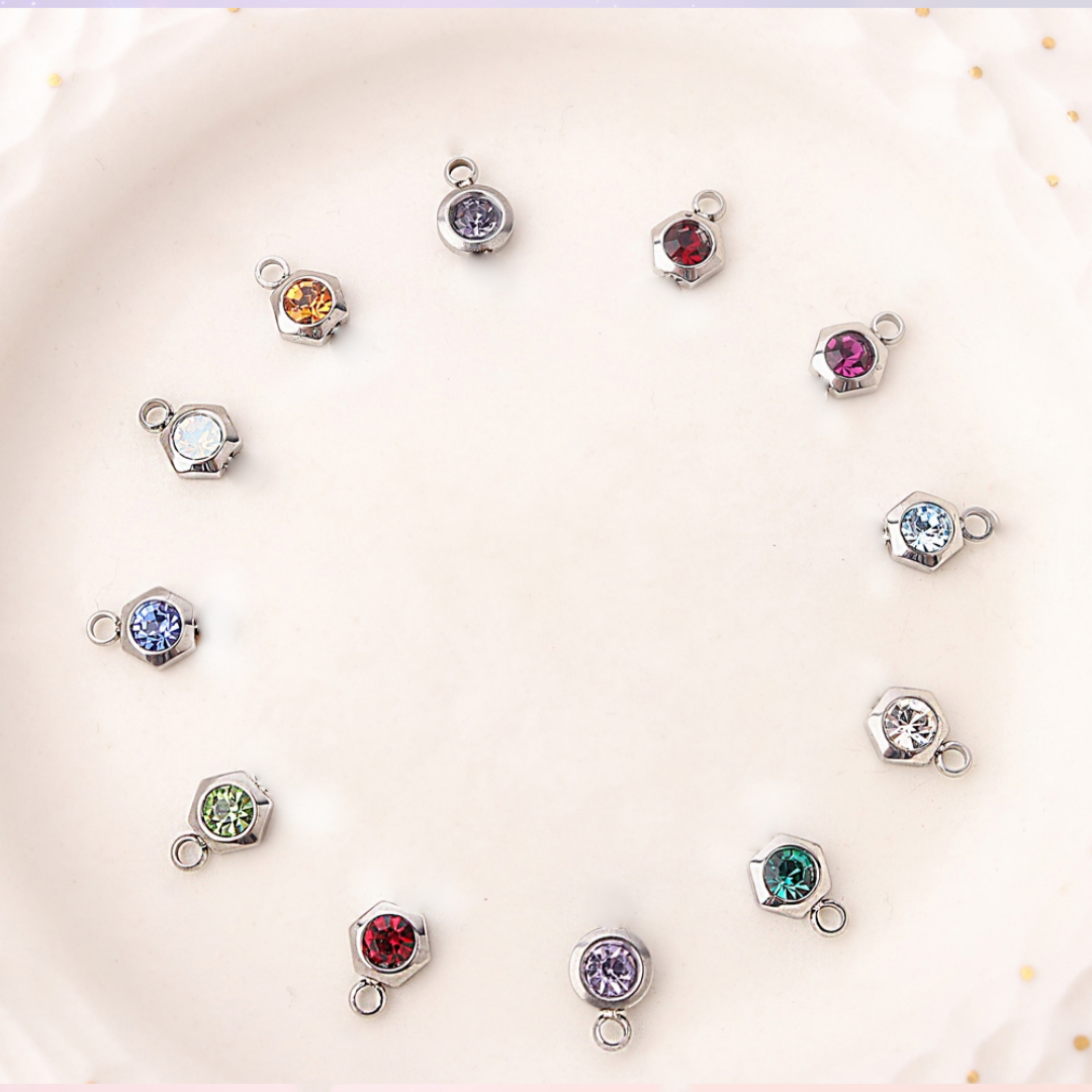 써지컬스틸 참 탄생석 미아방지 목걸이 팔찌용