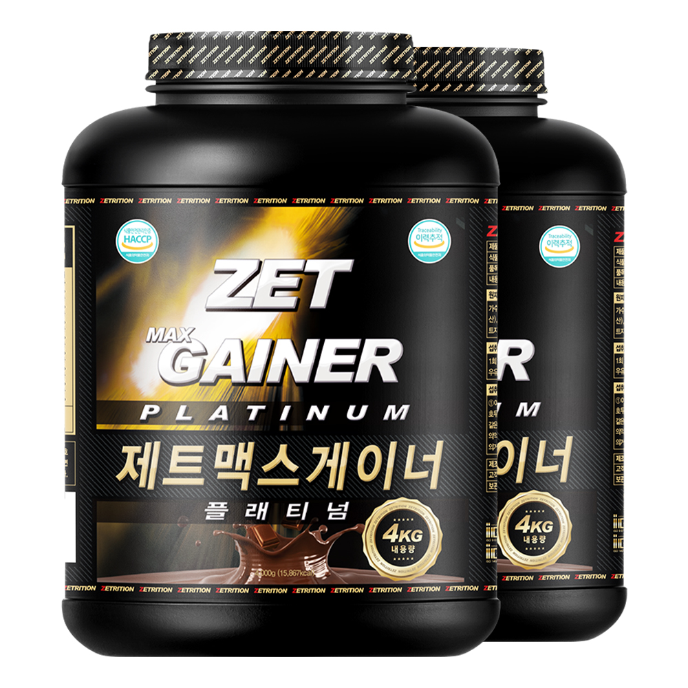 제트리션 제트맥스게이너 플래티넘 4kg 초코 체중 근육 벌크 탄수화물 단백질 게이너 - 상세 이미지 2