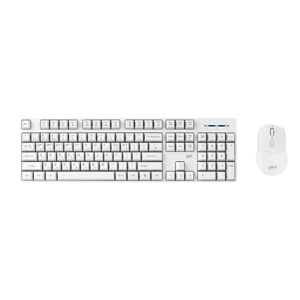 지클릭커 오피스프로 WMK630 스탠다드M 무선 블루투스 키보드 마우스 세트 화이트 - 상품 이미지