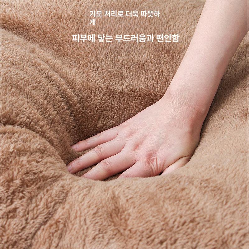 난방 텐트 담요 강아지집 애견 실내 동굴집 고양이 커튼 라이트브라운카멜 M - 상세 이미지 4