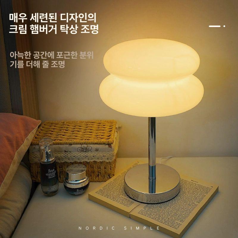 마카롱 스탠드 조명 미드센츄리 무드등 탁상 인테리어 조명 화이트 - 상세 이미지 3