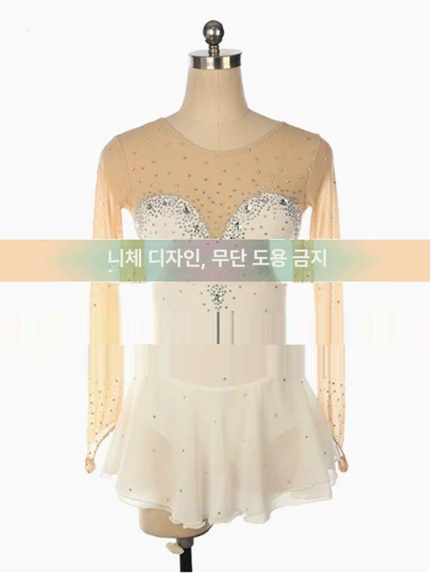 피겨 드레스 갈라쇼 의상 반짝이는 큐빅 장식 스팽글 NCJ001 프리사이즈 - 상세 이미지 3