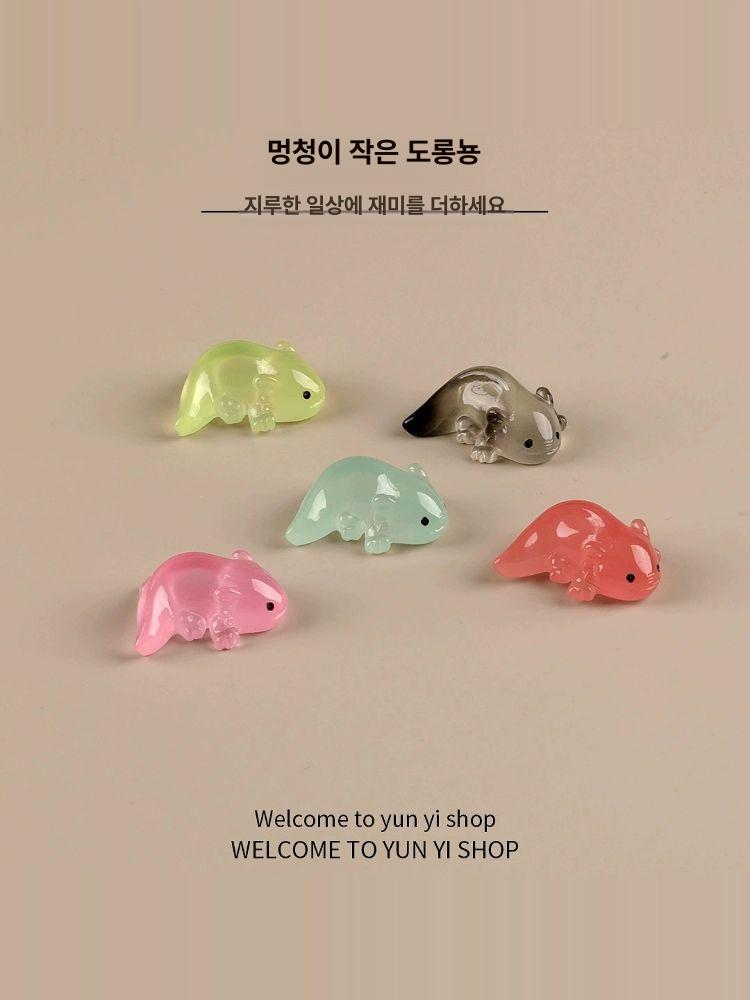 우파루파 피규어 야광 장난감 선물 도룡뇽 소품 동물 - 상세 이미지 2