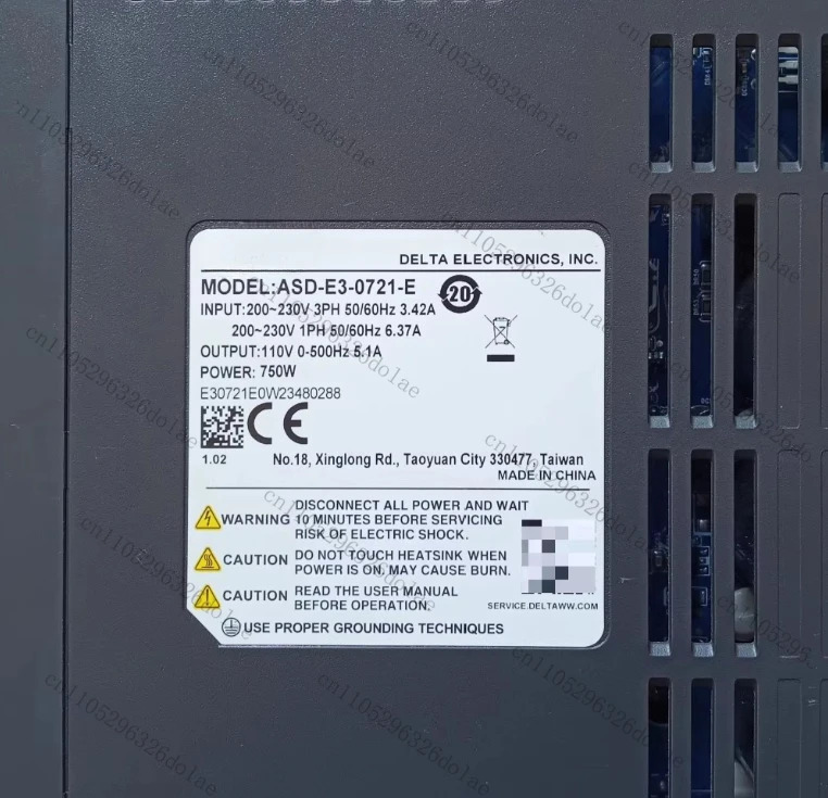750W 전력 입력 전압 200-230V 서보 드라이브 ASD-E3-0721-E 리퍼 완료