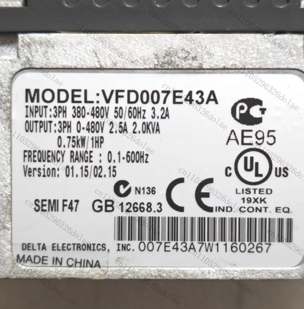 주파수 변환기 VFD007E43A 0.75KW 리퍼 완료 OK