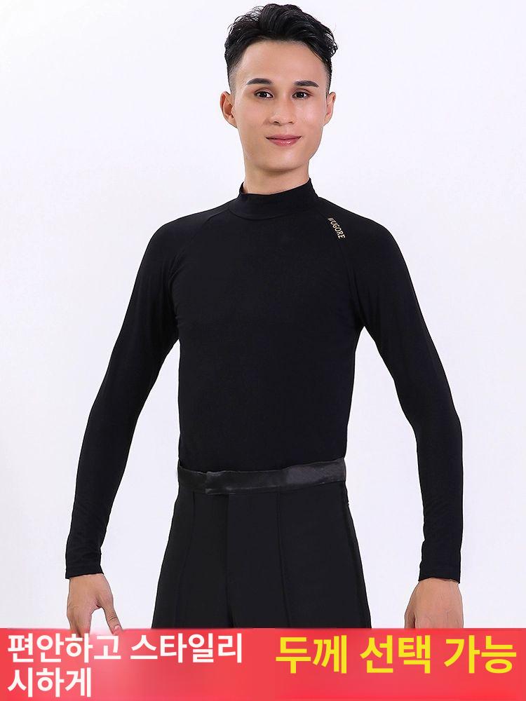 왈츠복 모던 라인 브이넥 상의 긴팔 블랙 플립칼라 M - 상세 이미지 2