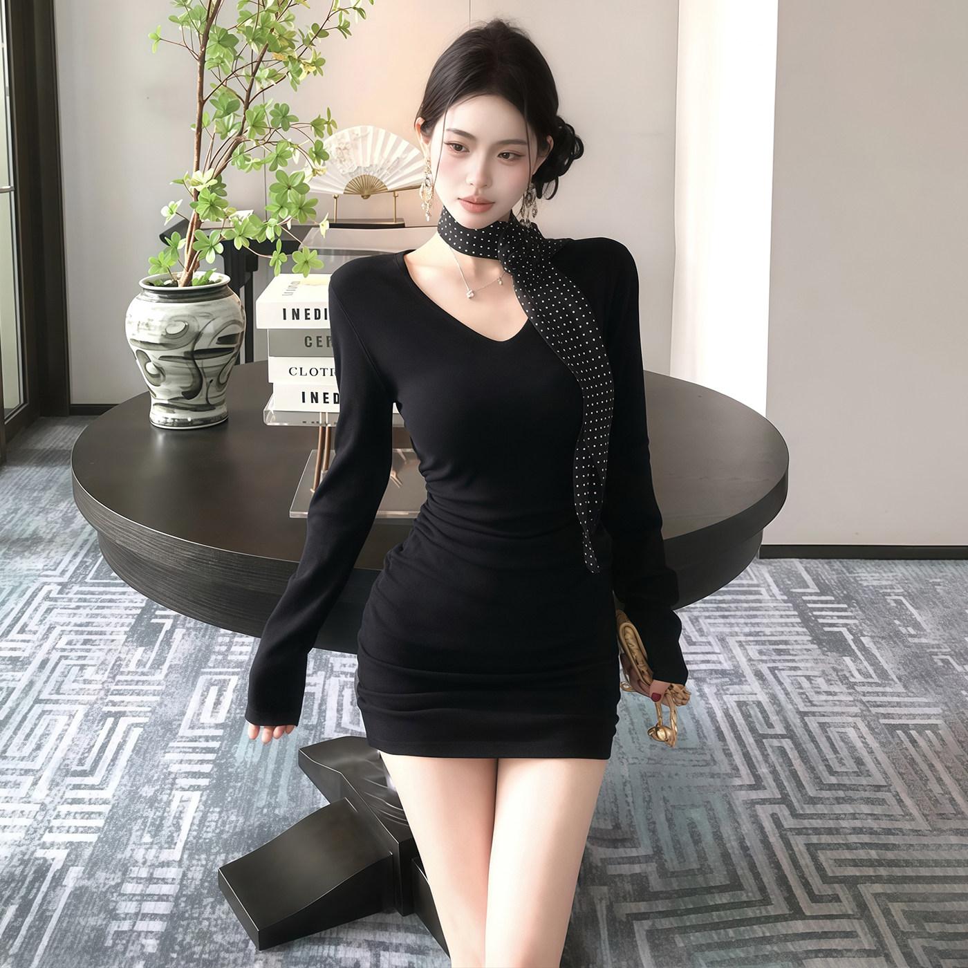 원피스 최미나수 김민지 김고은 솔로지옥 골지니트 글램룩 키작녀 파티룩 - 상세 이미지 2