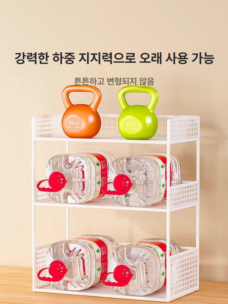 책상 수납선반 선반 수납 다용도 멀티탭 정리 무타공 화이트 3단 대형 바닥형 - 상세 이미지 5