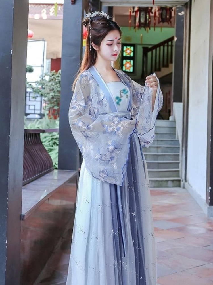 선녀의상 선녀옷 사극 공연 드라마 l 코스프레 블루 코스튬 여자 환혼 무대 연극 무협 - 상세 이미지 3