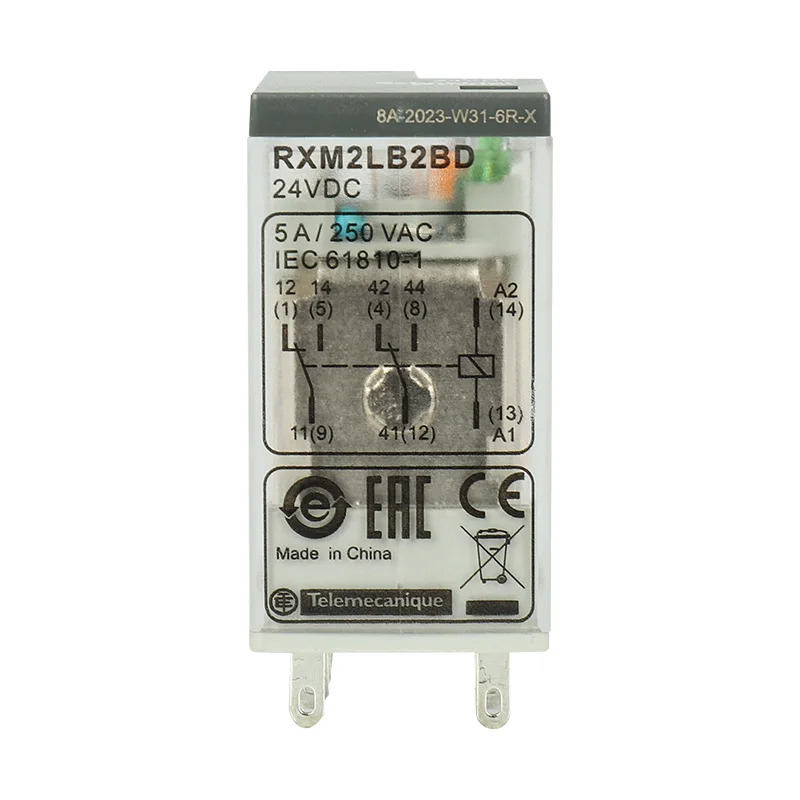10PCS 슈나이더 릴레이 RXM2LB2BD RXM2LB2P7 RXM2LB2B7 RXM2LB2F7 RXM2LB2JD RXZE1M2C RXZE2S108M 2NO 2NC 5A LED
