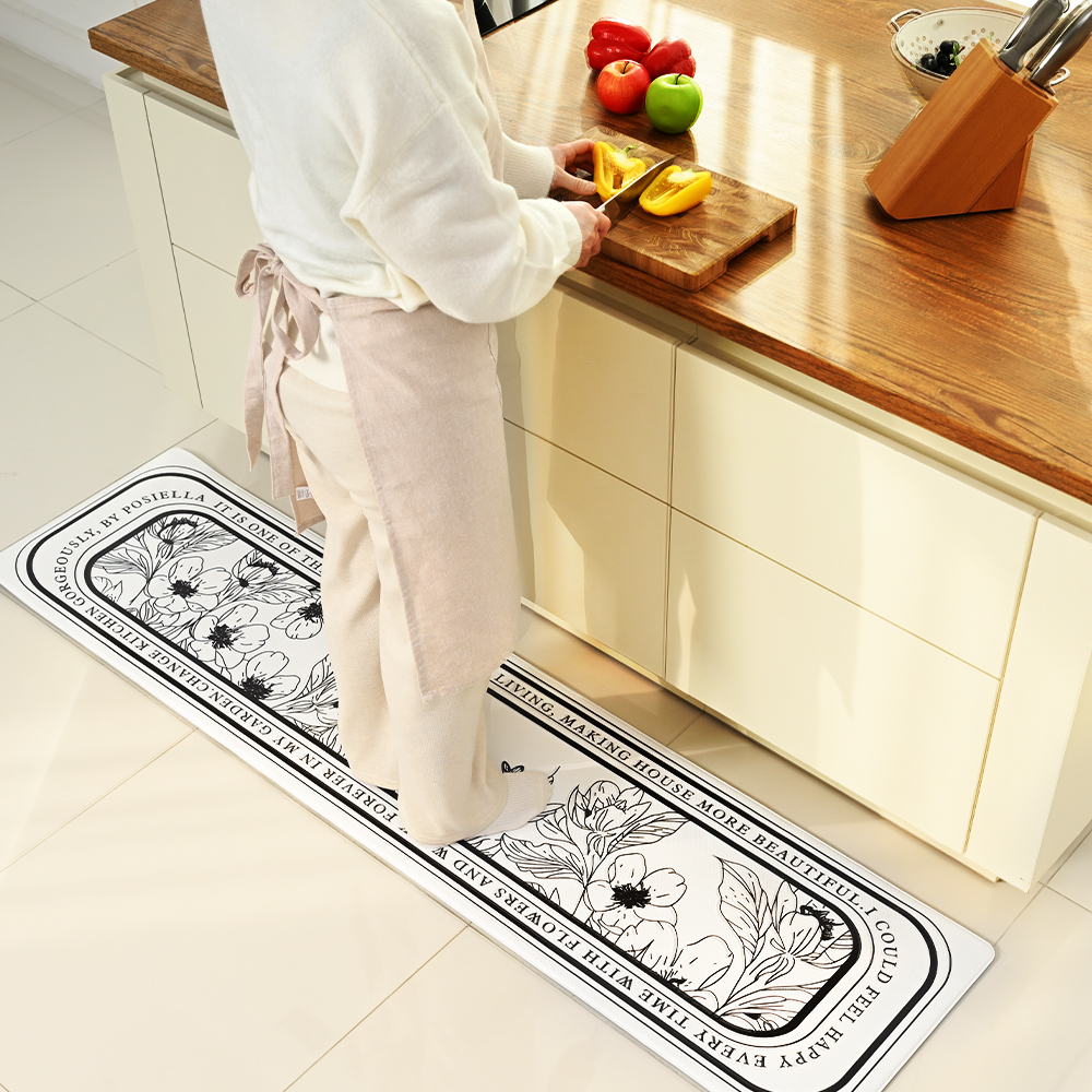포시엘라 pvc 주방 매트 키친 싱크대 부엌 발매트 북유럽 75x45