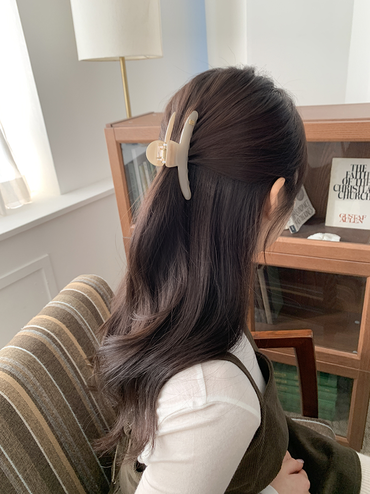 [제작] 아치 실루엣 헤어클로 - 반묶음 올림머리 반달 마블 패턴 셀룰로오스 집게핀 이미지 3