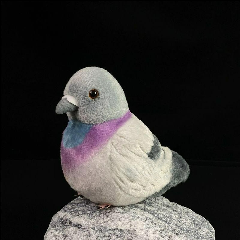 유니크한 새인형 리얼 선물 귀여운 비둘기 그레이 도브 14.5cm 선물용 - 상품 이미지