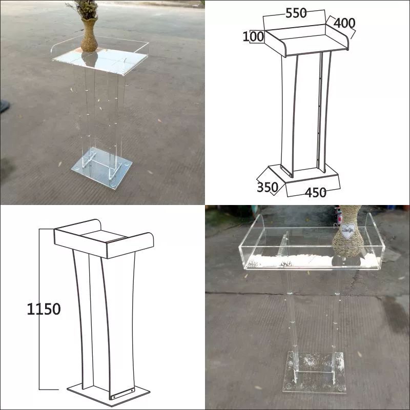축사 리셉션 테이블 연단 투명 아크릴 단상 강연대 연설대 - 상세 이미지 4