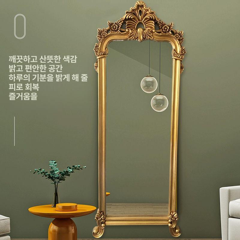 골드전신거울 대형 현관 옷가게 인테리어 엔틱 피팅룸 라지 앤티크골드 스탠드 포함 기타 아니요 - 상세 이미지 4