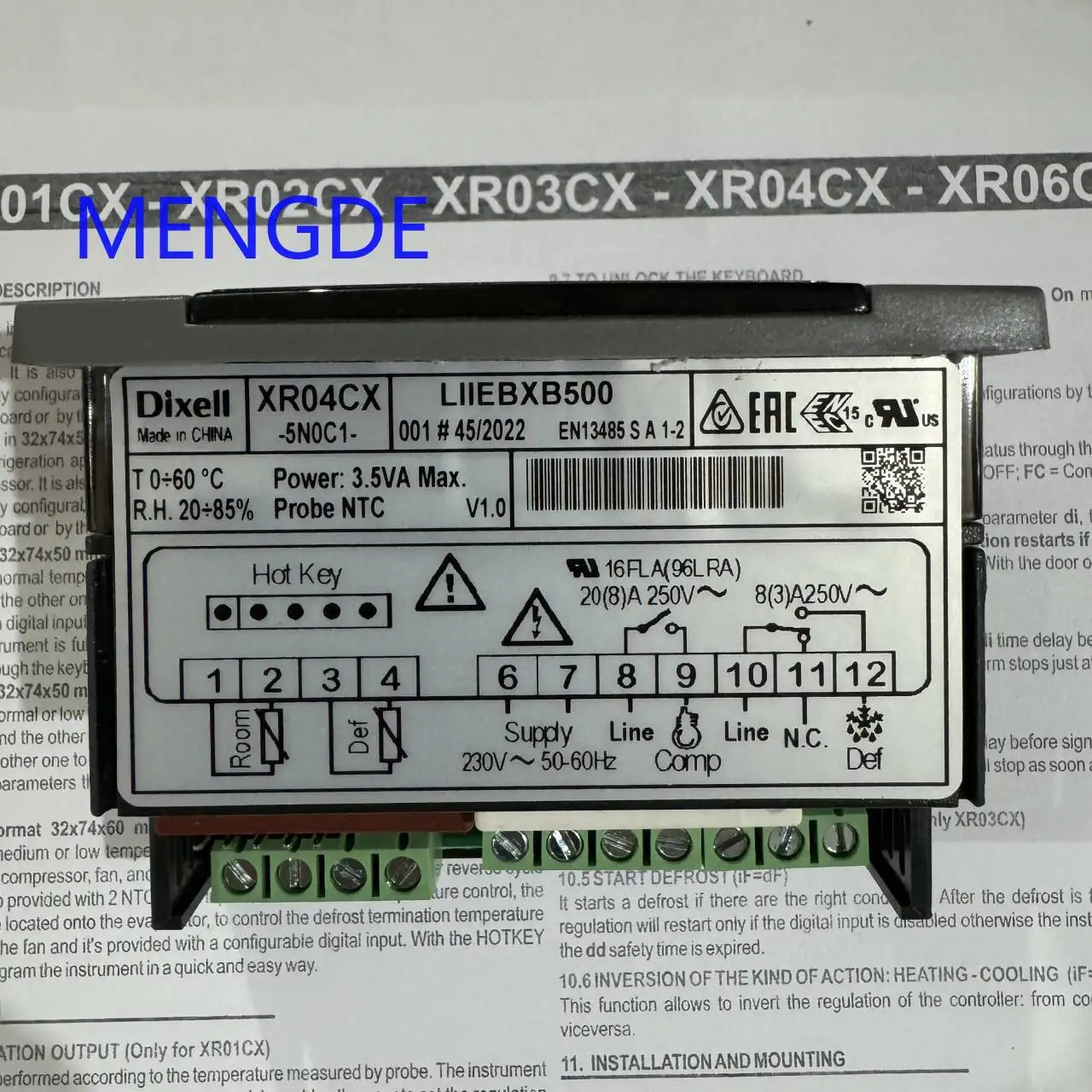 Dixell XR04CX-5N0C1 XR04CX 온도 컨트롤러 듀얼 프로브 센서제상 조절 장치 새 원본