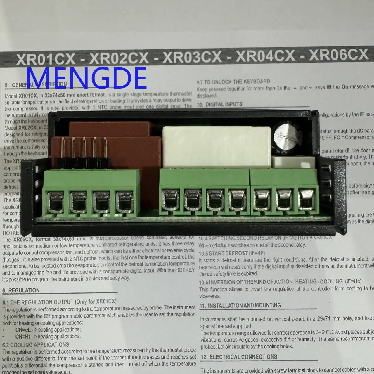 Dixell XR04CX-5N0C1 XR04CX 온도 컨트롤러 듀얼 프로브 센서제상 조절 장치 새 원본