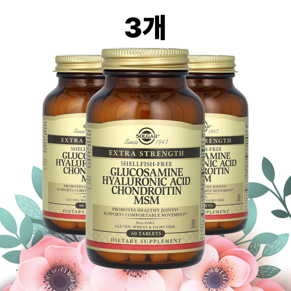 솔가 글루코사민 히알루론산 콘드로이친 MSM 1500mg 60정, 3개 - 상품 이미지