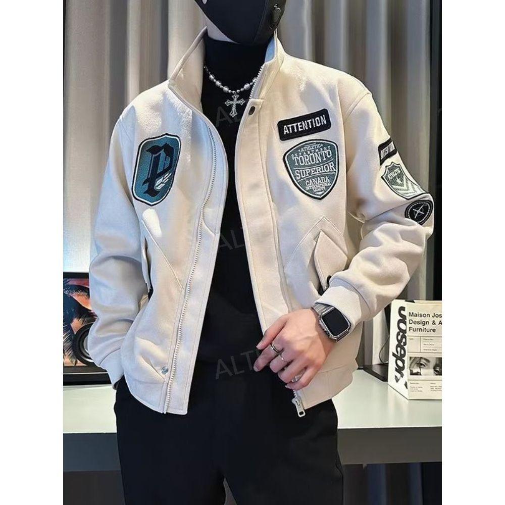 패딩 항공 바시티 오버핏 캐주얼 숏 가을 바람막이 잠바 자켓 겨울 미군 점퍼 크림 화이트 S - 상세 이미지 2