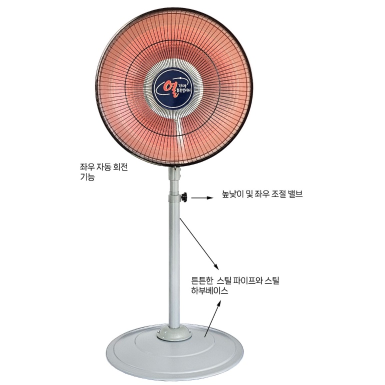 선풍기형 전기히터 키높이 하이라이트히터 산업현장 전기온열기 - 상세 이미지 3