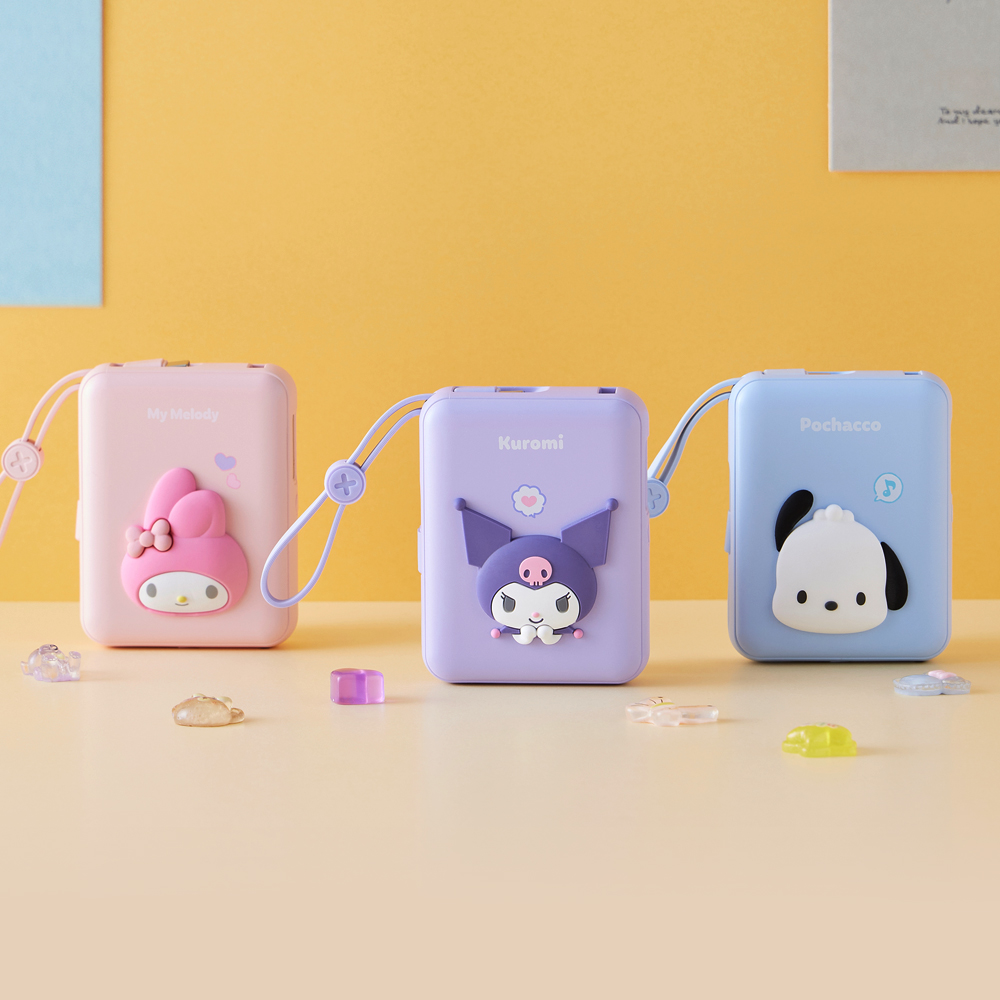 산리오 쿠로미 대용량 보조배터리 10000mAh 잔량표시 고속충전 일체형 - 상세 이미지 2