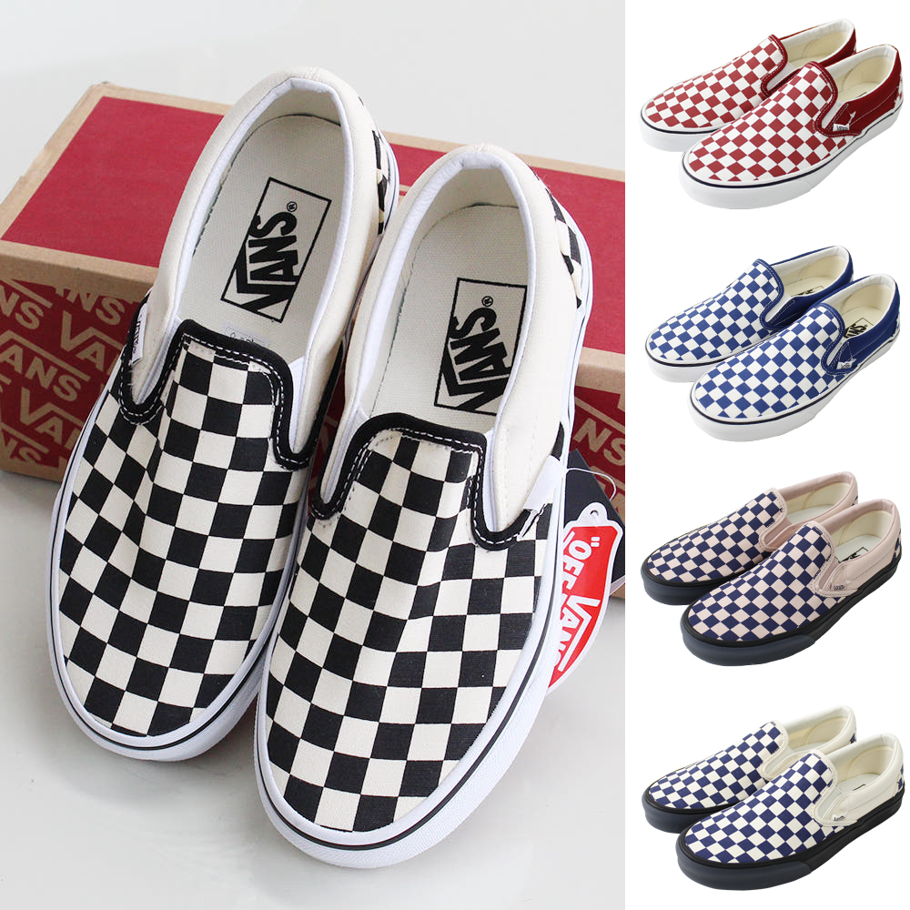 (국내매장판) 반스 슬립온 체커보드 클래식 체크 화이트 흰검 헬스화 운동화