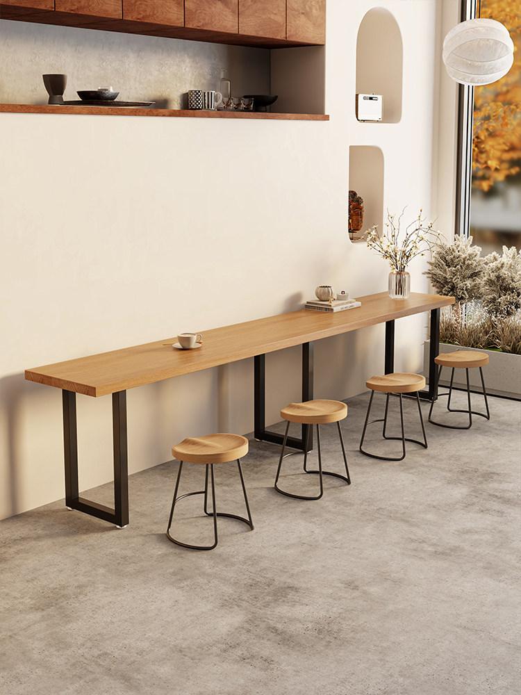 카페 창가 원목 테이블 우드슬랩 바 식탁 다찌 테이블