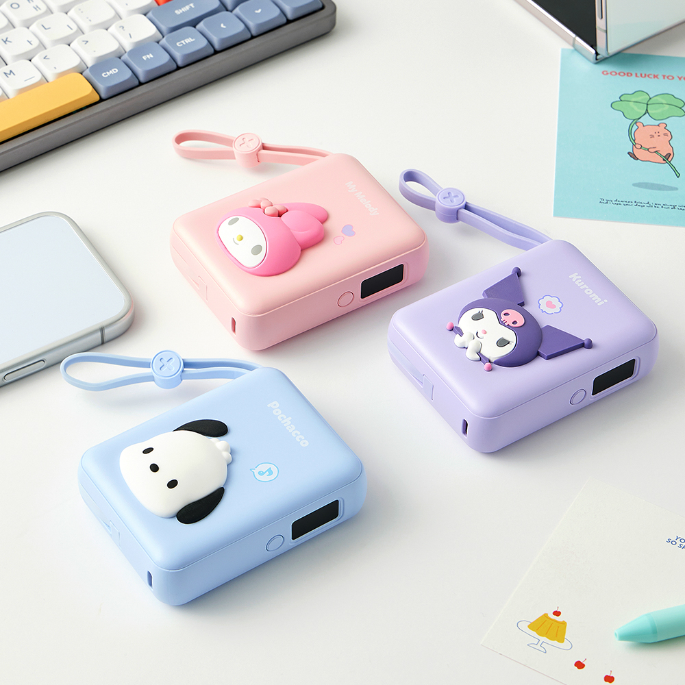 산리오 마이멜로디 대용량 보조배터리 10000mAh 잔량표시 고속충전 일체형 이미지 6