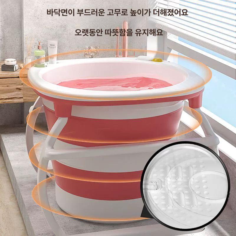 성인용 접이식욕조 간이 휴대용 사우나 1인용 가정용 반신욕조 깊은욕조 이동 대형 미니 - 상세 이미지 5