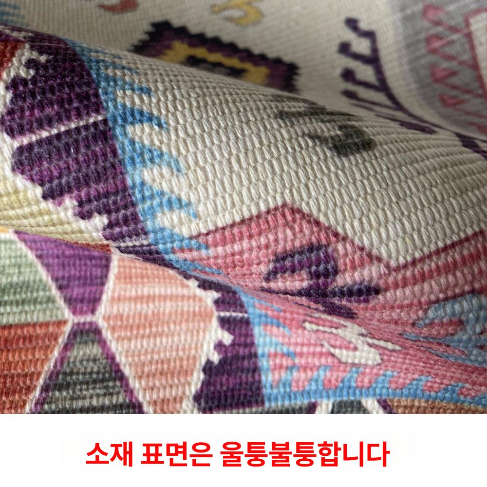 페르시안 대형 엔틱 양탄자 거실 에스닉 사계절 워셔블 ls2286 빈티지 페르시안 에스닉 레드 58 x 128cm+2 x 10cm 침대옆매트용 - 상세 이미지 3