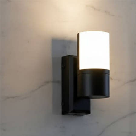 밀셀코 원통 벽부등 6W 블랙 전구색 건물외벽조명 실외벽조명 주택외벽등